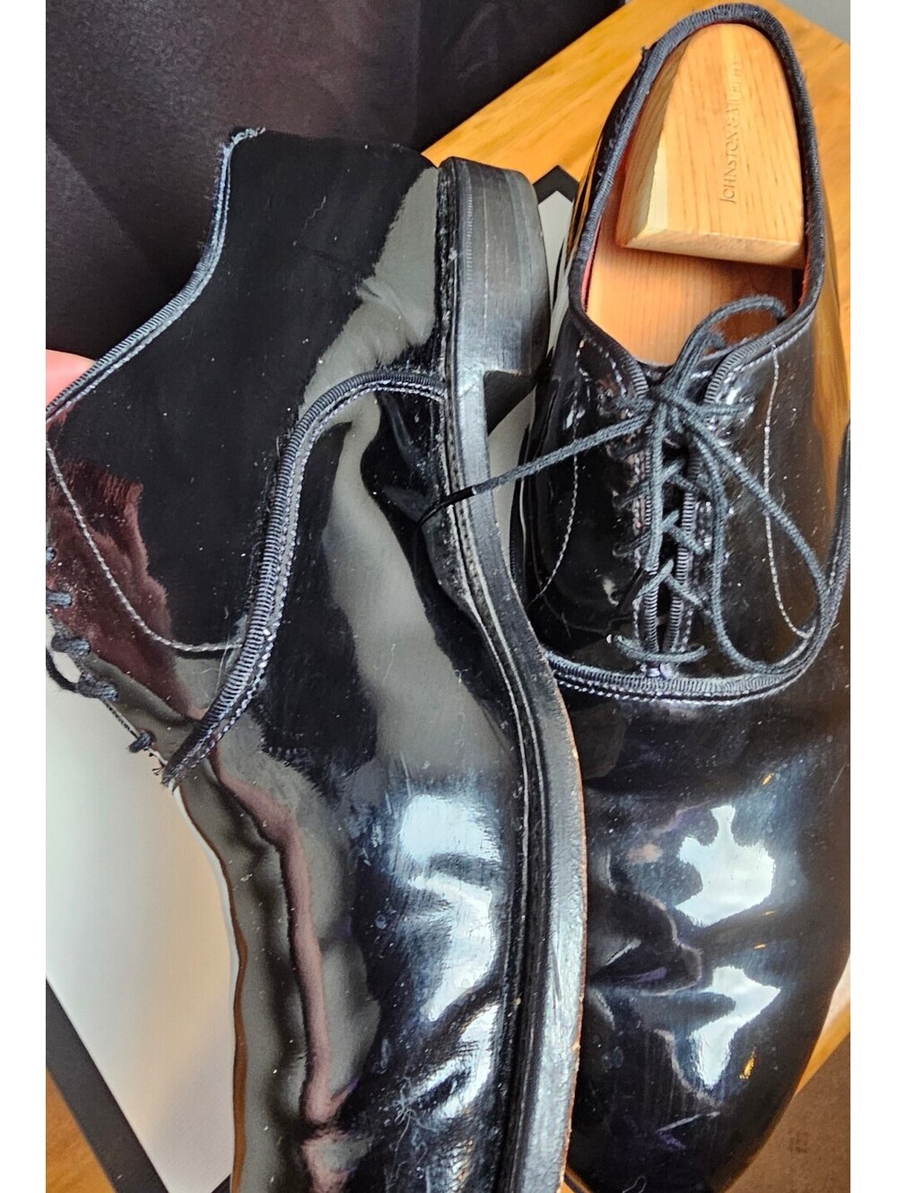 Allen Edmonds Shoes Black Mens 9.5 Patent Leather Dress